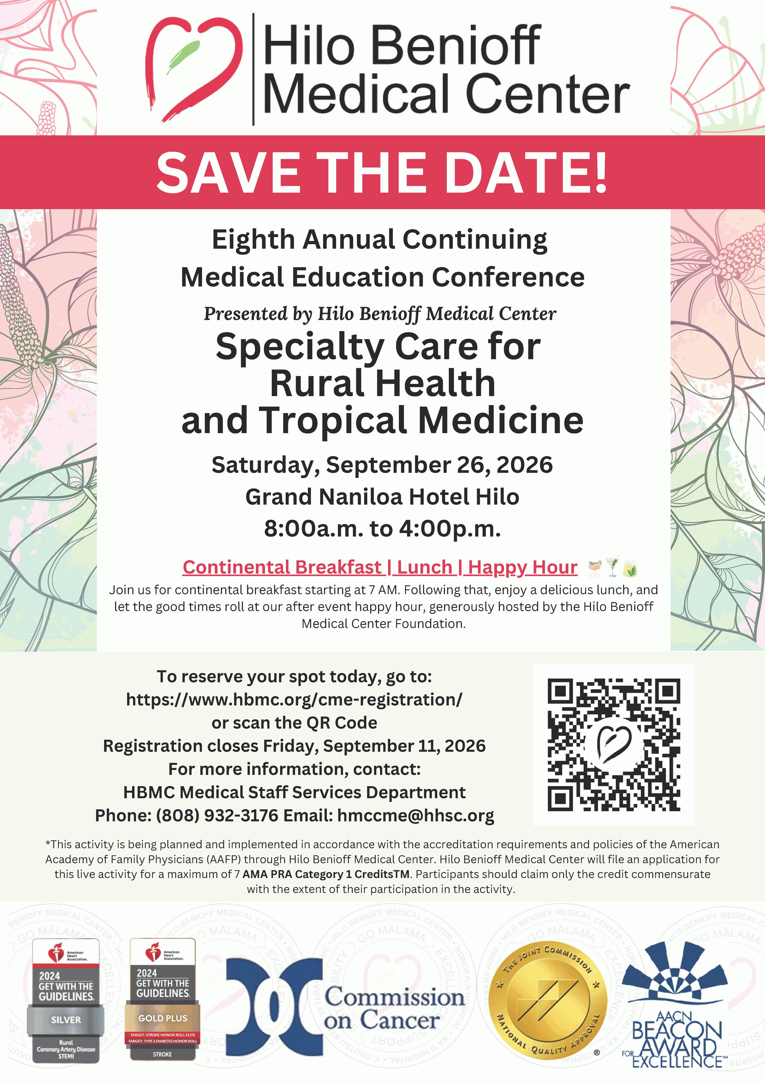 2026 Annual Conference SAVE THE DATE Flyer Call (808) 932-3176 for details